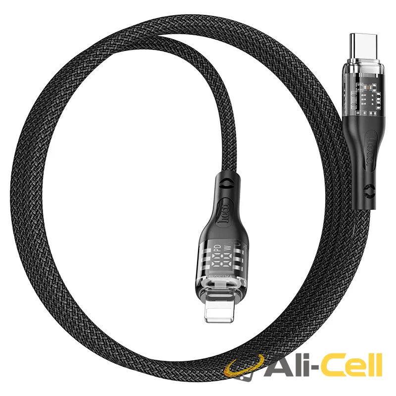 Cable Type-C to iP “U115 Transparent Discovery Edition” PD 20W fast charge (U115 Pd Tc Ltn Grey, 1.2m) — 5