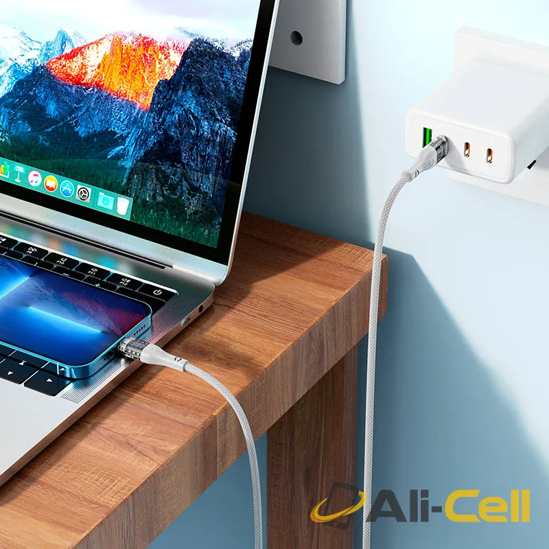 Cable Type-C to iP “U115 Transparent Discovery Edition” PD 20W fast charge (U115 Pd Tc Ltn Grey, 1.2m) — 7