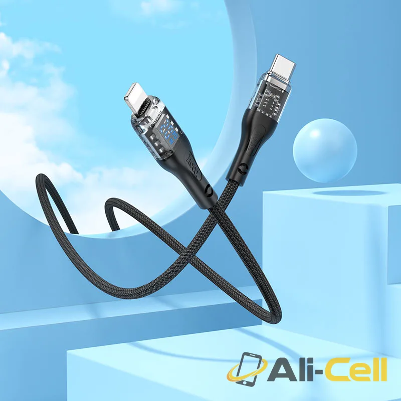 Cable Type-C to iP “U115 Transparent Discovery Edition” PD 20W fast charge (U115 Pd Tc Ltn Grey, 1.2m) — 8