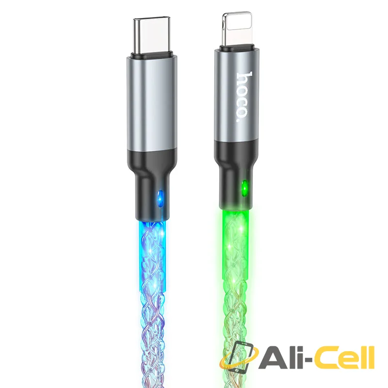 Cable Type-C to iP “U112 Shine” PD 20W fast charge (U112 Pd Tc Ltn Grey, 1.0m)