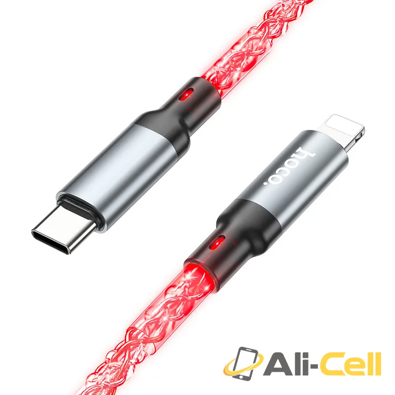 Cable Type-C to iP “U112 Shine” PD 20W fast charge (U112 Pd Tc Ltn Grey, 1.0m) — 2