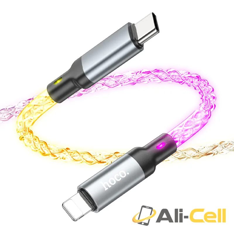 Cable Type-C to iP “U112 Shine” PD 20W fast charge (U112 Pd Tc Ltn Grey, 1.0m) — 3