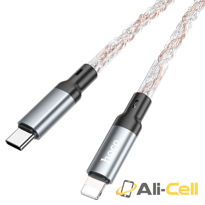 Cable Type-C to iP “U112 Shine” PD 20W fast charge (U112 Pd Tc Ltn Grey, 1.0m) — 5