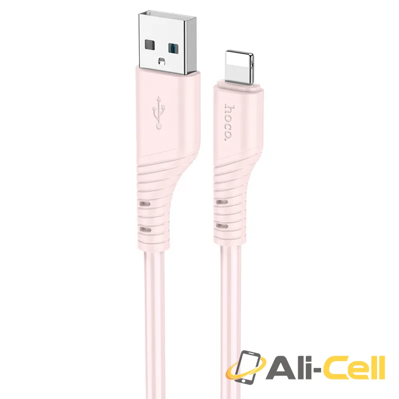 Cable USB to iP “X97 Crystal color” (X97 Usb Ltn Light Pink, 1.0m)