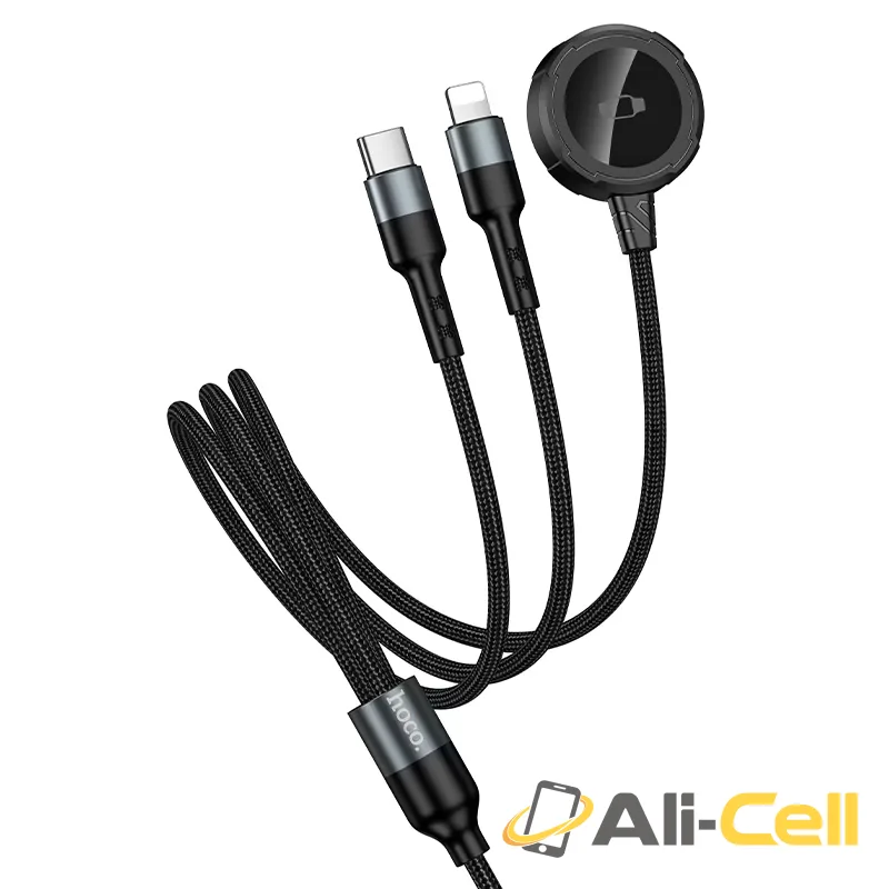 Wireless charger “CW64” 3-in-1 with charging cable (Cw64 Black) — 4