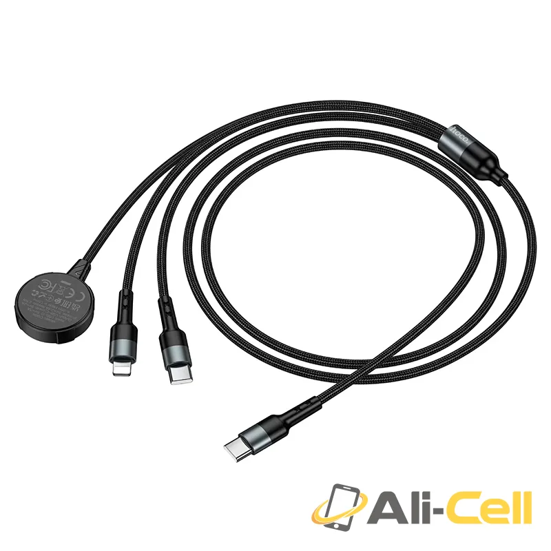 Wireless charger “CW64” 3-in-1 with charging cable (Cw64 Black) — 5