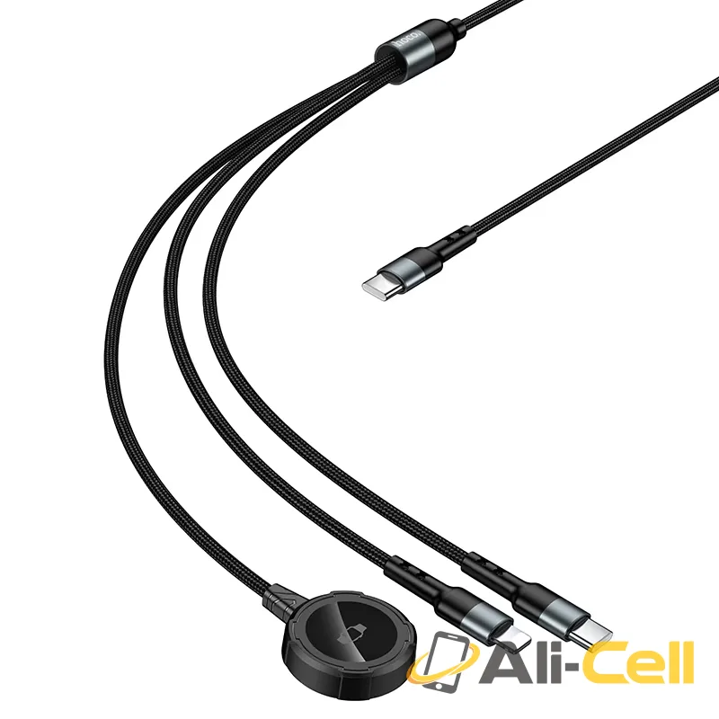Wireless charger “CW64” 3-in-1 with charging cable (Cw64 Black) — 6