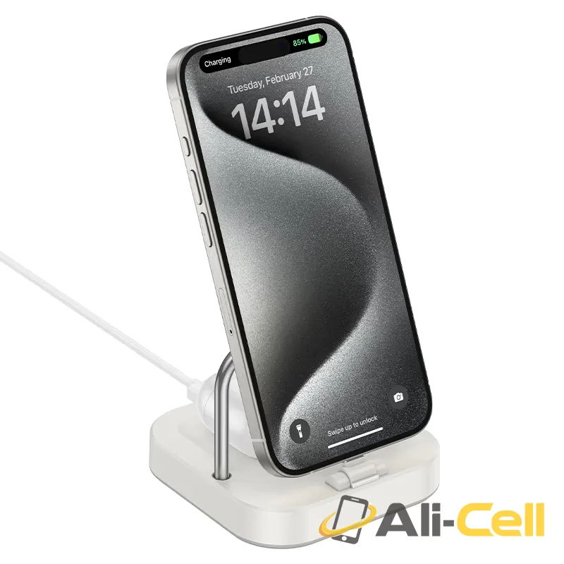 Wireless charger “CQ16B Astute” 2-in-1 (Cq16b Milky White)