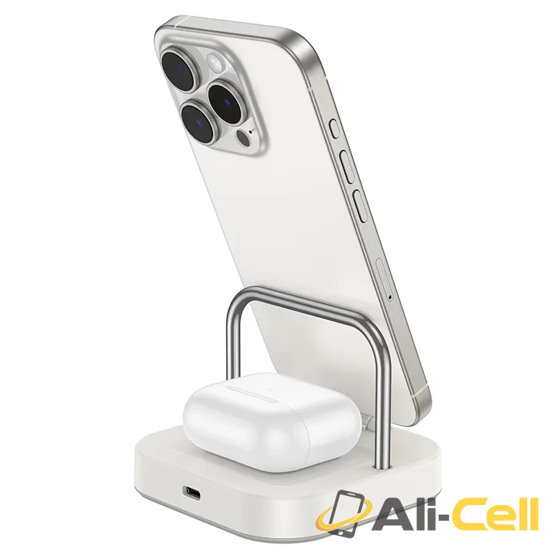 Wireless charger “CQ16B Astute” 2-in-1 (Cq16b Milky White) — 3