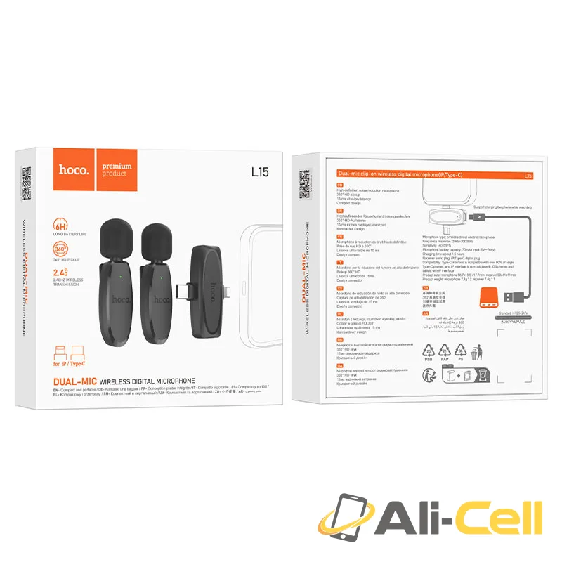 Wireless microphones “L15 Crystal” iP+Type-C ver. (L15 Ip Tc Black) — 8