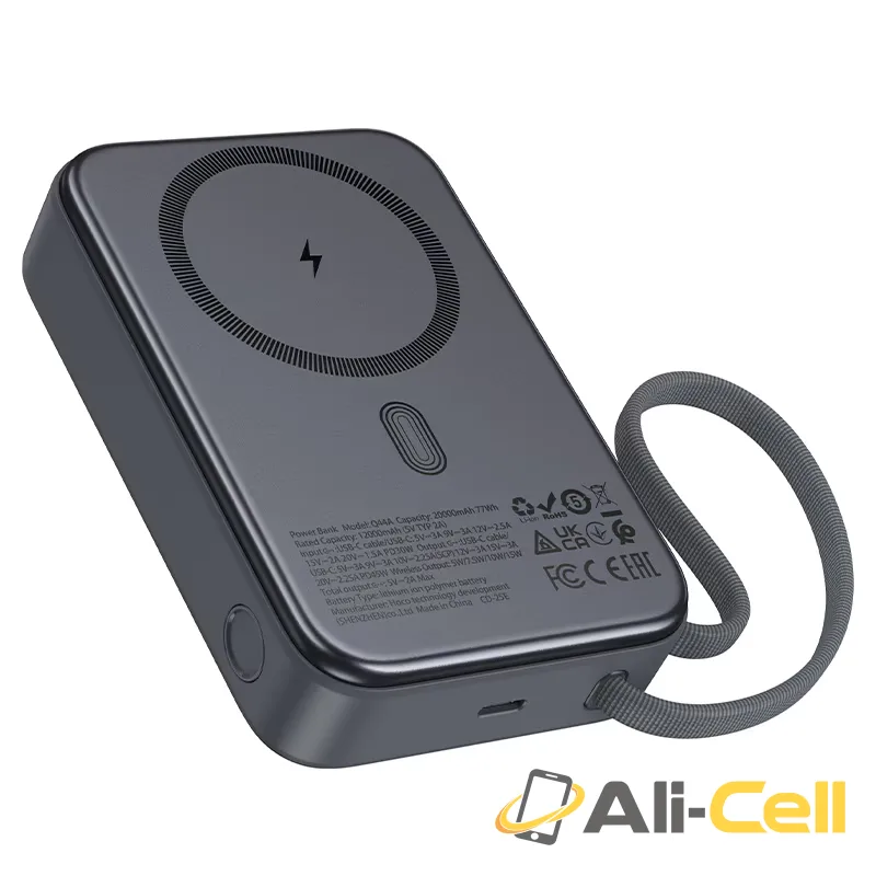 Power bank “Q44A Origen” PD45W wireless charging 20000mAh (Q44a Metal Grey) — 5