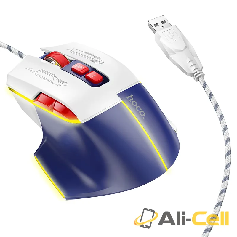 Wired mouse “GM31 Overlord” gaming (Gm31 White Blue)