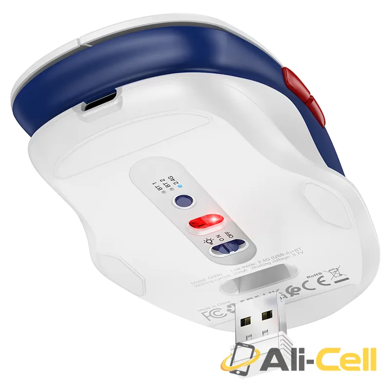 Wireless mouse “GM40 Dixon” 2.4G / BT (Gm40 Space White) — 5