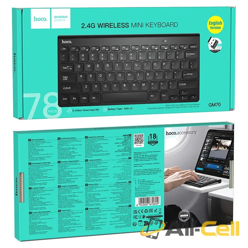Wireless keyboard “GM70 Dragon” 2.4G EN / RU (Gm70 En Ver Black) — 8