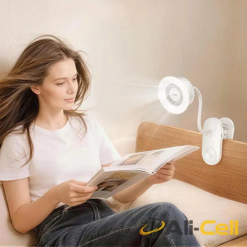 Portable fan “HX610” clip-on + lamp (Hx610 White) — 6
