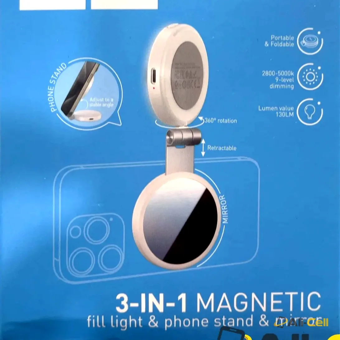 3-IN-1 Magnetic fill light & phone stand & mirror