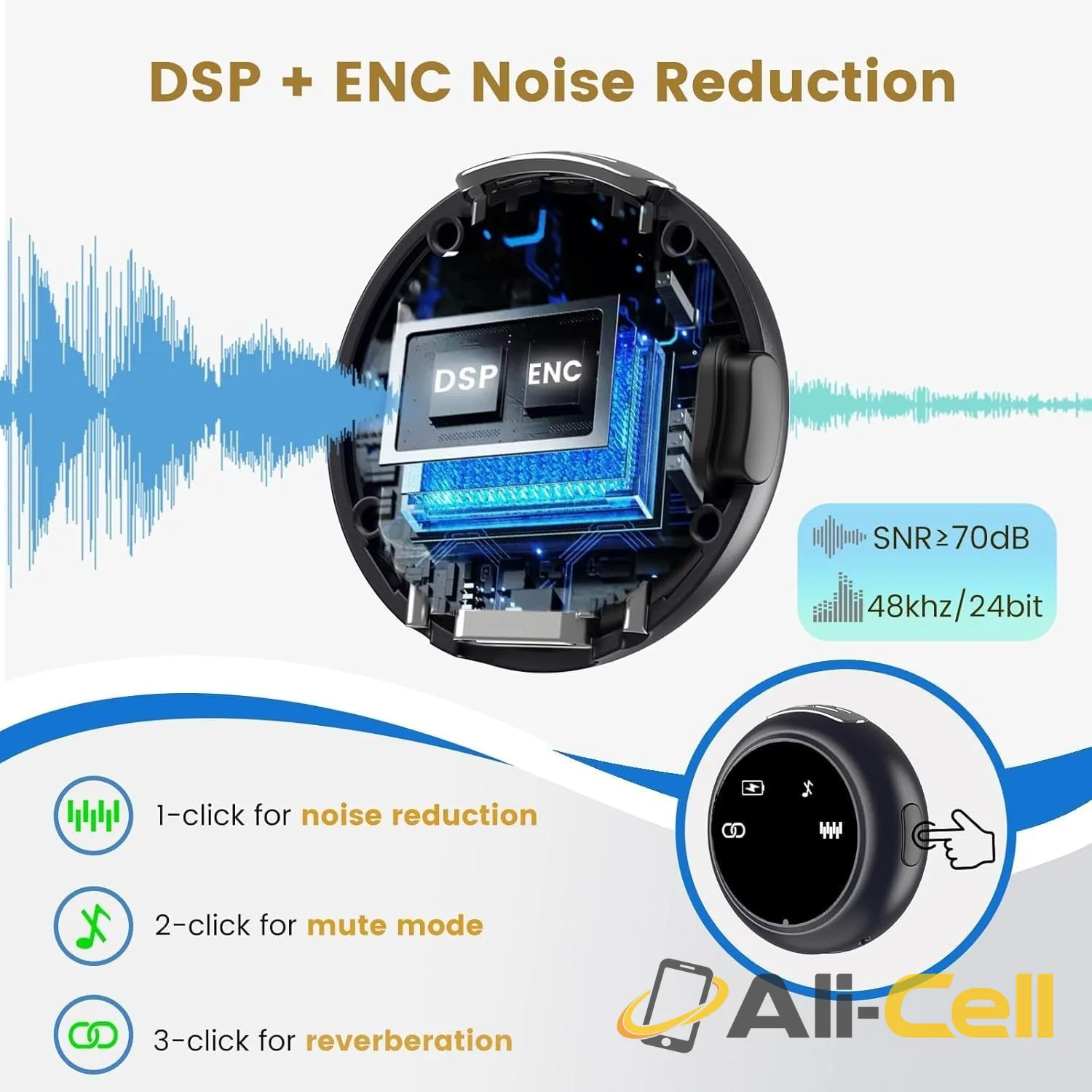 Microphone Kit with Charging Case Type-C 2.4G Ultra Low Latency Digital — 10