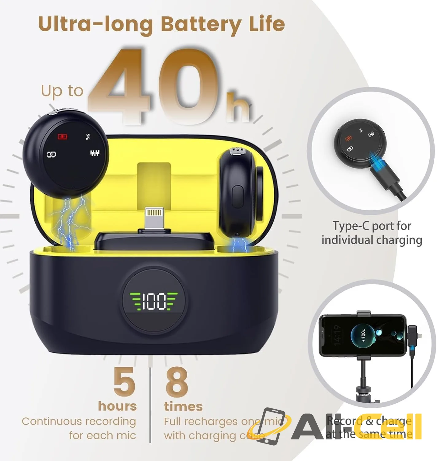 Microphone Kit with Charging Case Type-C 2.4G Ultra Low Latency Digital — 16