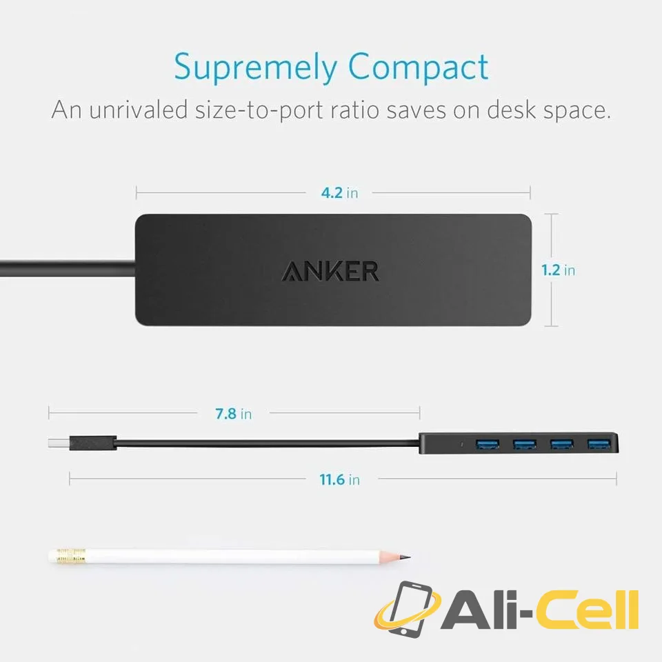 Anker Ultra Slim 4-Port USB 3.0 Data Hub (2 ft / Black) — 7