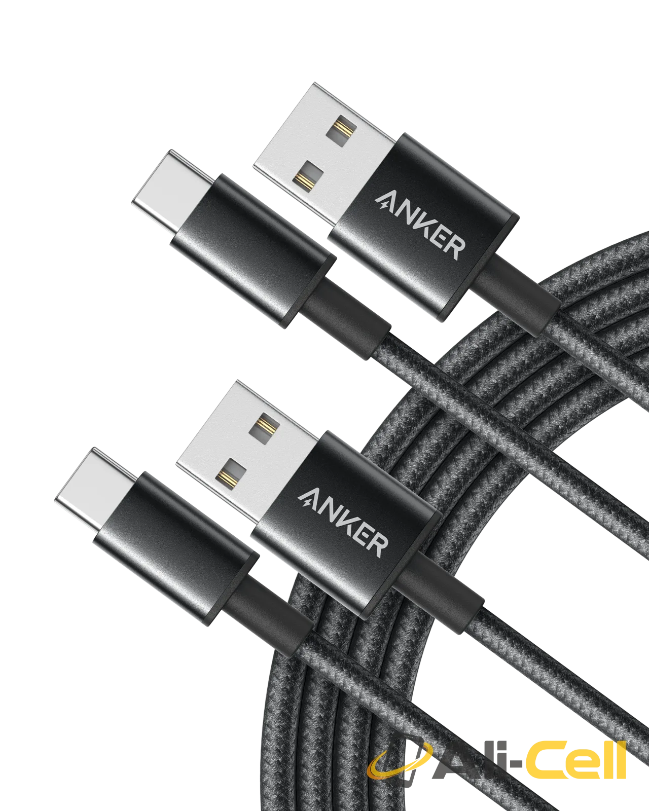 Anker Premium Nylon USB-C to USB-A Cable (2-Pack) (Black)
