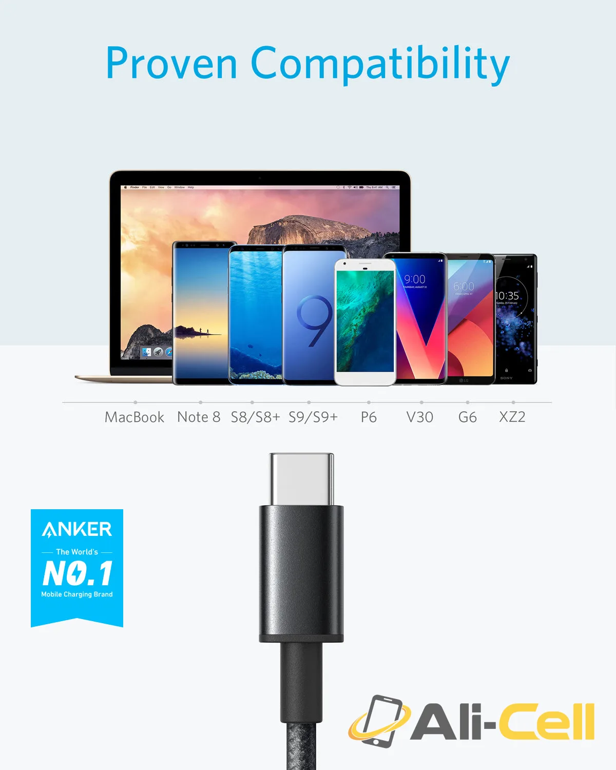 Anker Premium Nylon USB-C to USB-A Cable (2-Pack) (Silver) — 4