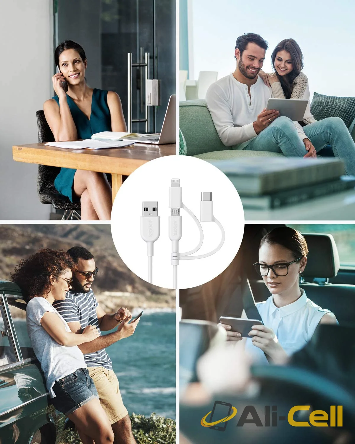 Anker 321 USB-A to Lightning Cable (3 ft 3-in-1) (White) — 7