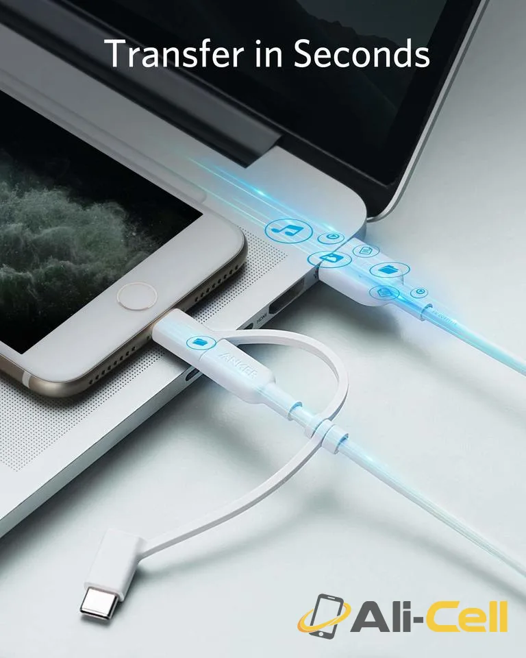 Anker 321 USB-A to Lightning Cable (3 ft 3-in-1) (White) — 8