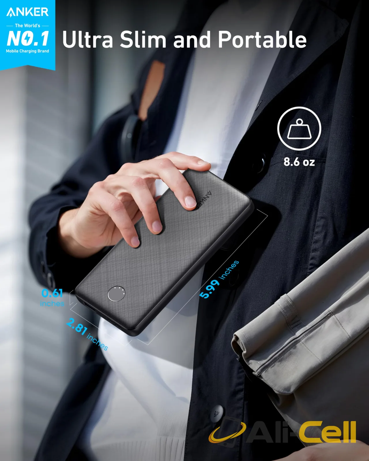 Anker 313 Power Bank (PowerCore 10K) (Black) — 3