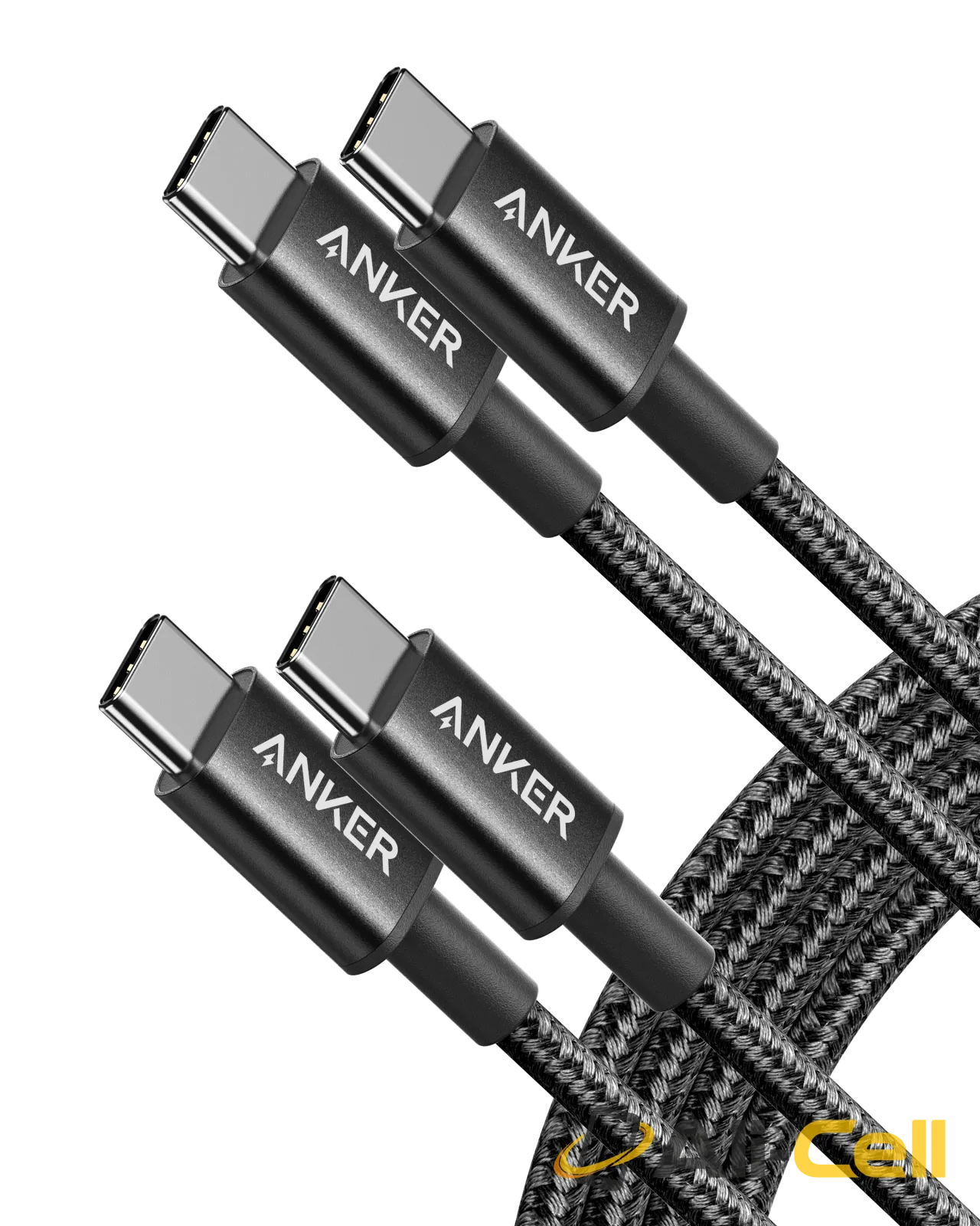 2-Pack Anker New Nylon USB-C to USB-C Cable (3 ft / 6 ft, 60W) (Black / 6ft)
