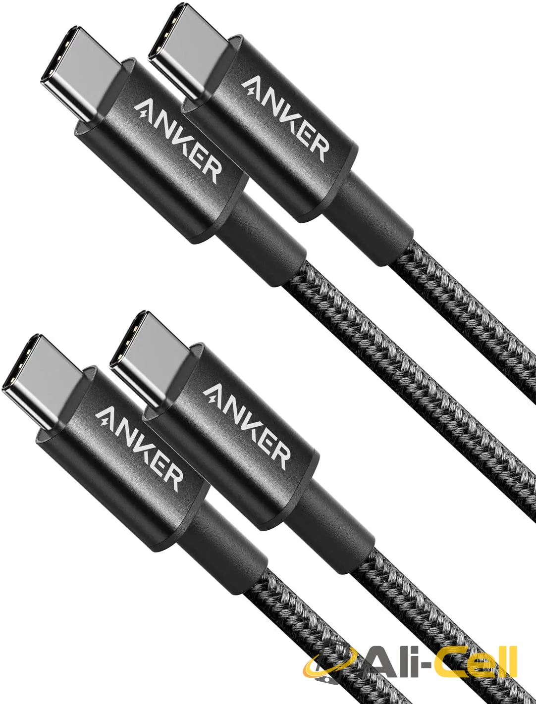 2-Pack Anker New Nylon USB-C to USB-C Cable (3 ft / 6 ft, 60W) (Black / 3ft)