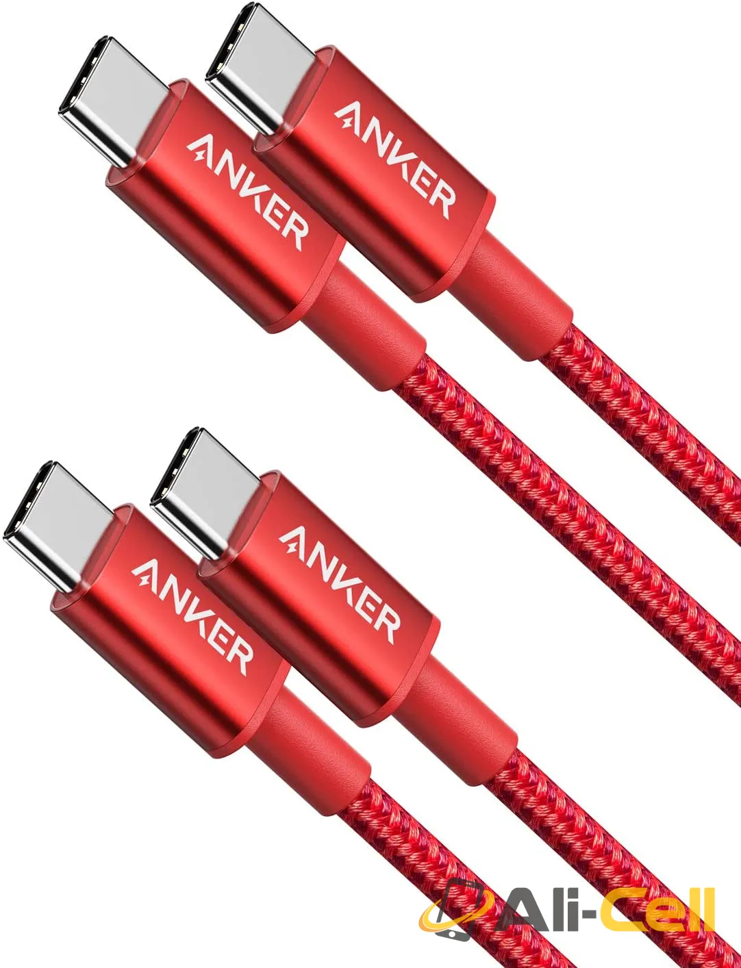2-Pack Anker New Nylon USB-C to USB-C Cable (3 ft / 6 ft, 60W) (Red / 3ft)