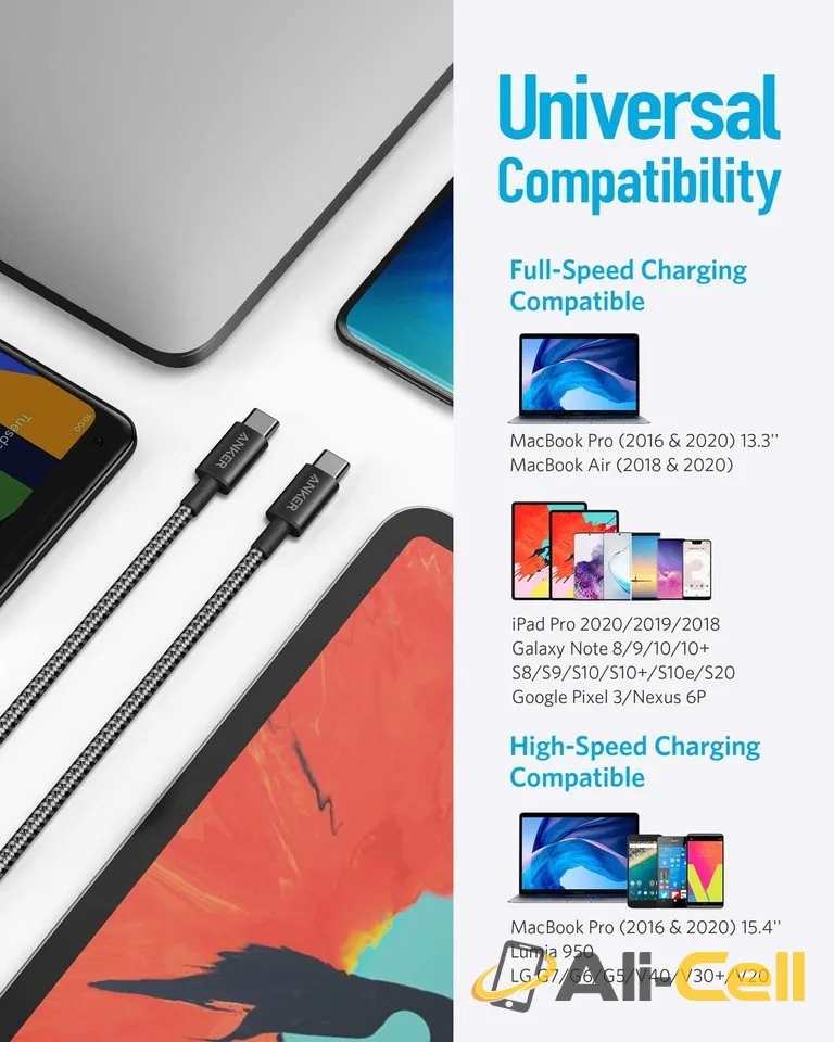 2-Pack Anker New Nylon USB-C to USB-C Cable (3 ft / 6 ft, 60W) (Red / 3ft) — 6