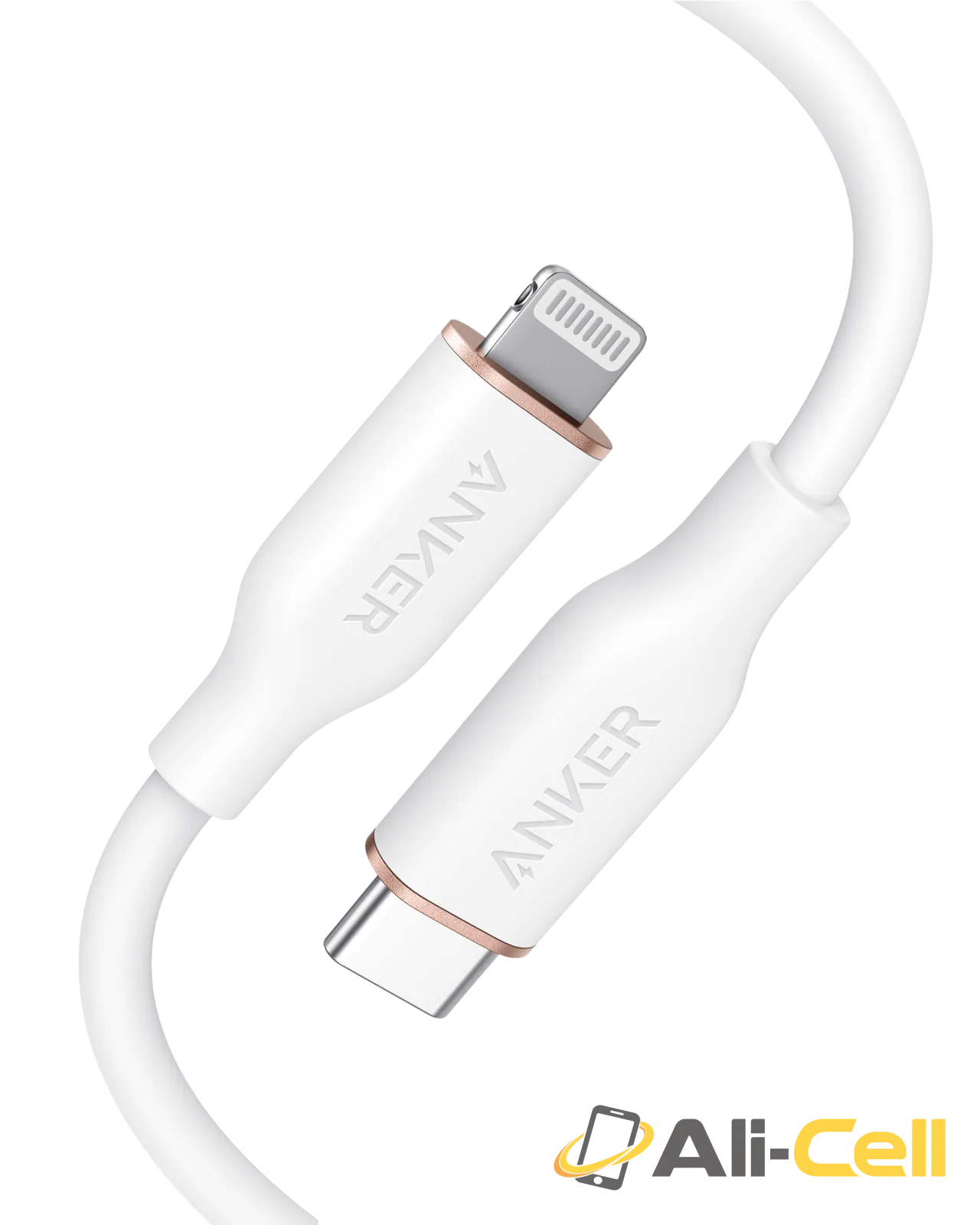 Anker 641 USB-C to Lightning Cable (Flow, 3 ft Silicone) (3ft / Cloud White)
