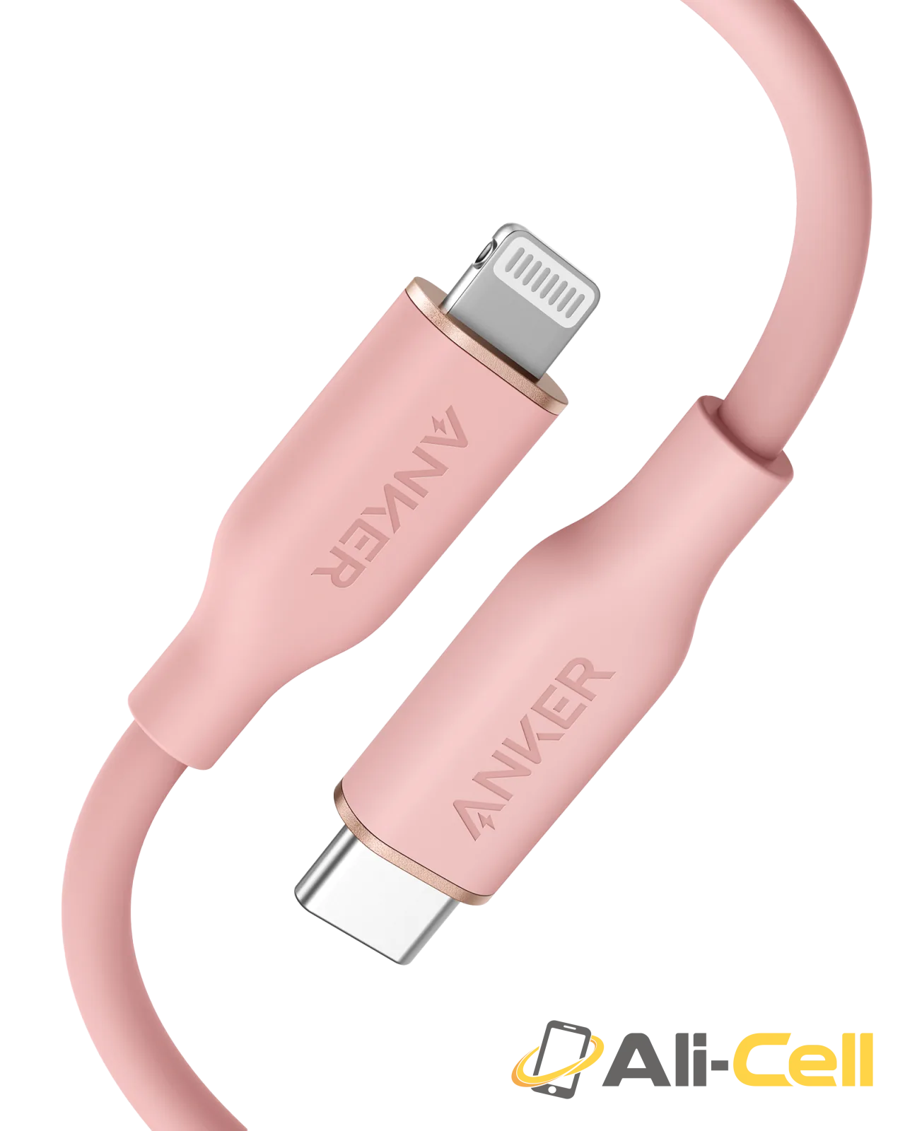 Anker 641 USB-C to Lightning Cable (Flow, 3 ft Silicone) (3ft / Coral Pink)