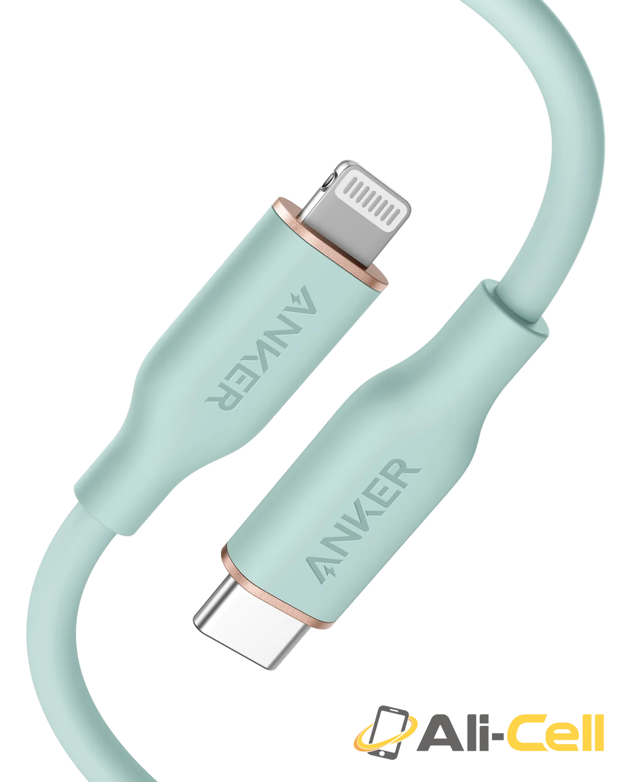 Anker 641 USB-C to Lightning Cable (Flow, 3 ft Silicone) (3ft / Mint Green)
