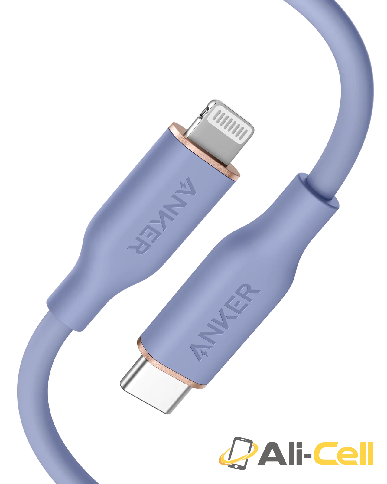 Anker 641 USB-C to Lightning Cable (Flow, 3 ft Silicone) (3ft / Lavender Grey)
