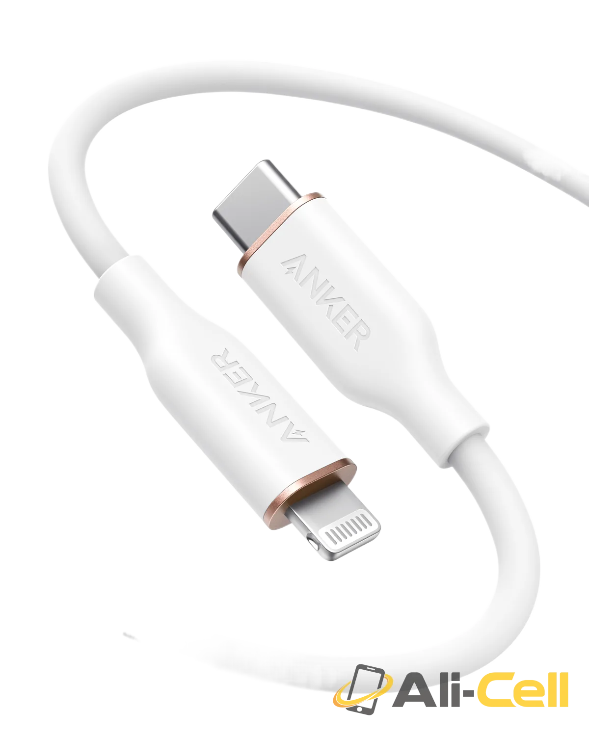 Anker 641 USB-C to Lightning Cable (Flow, 3 ft Silicone) (6ft / Cloud White)