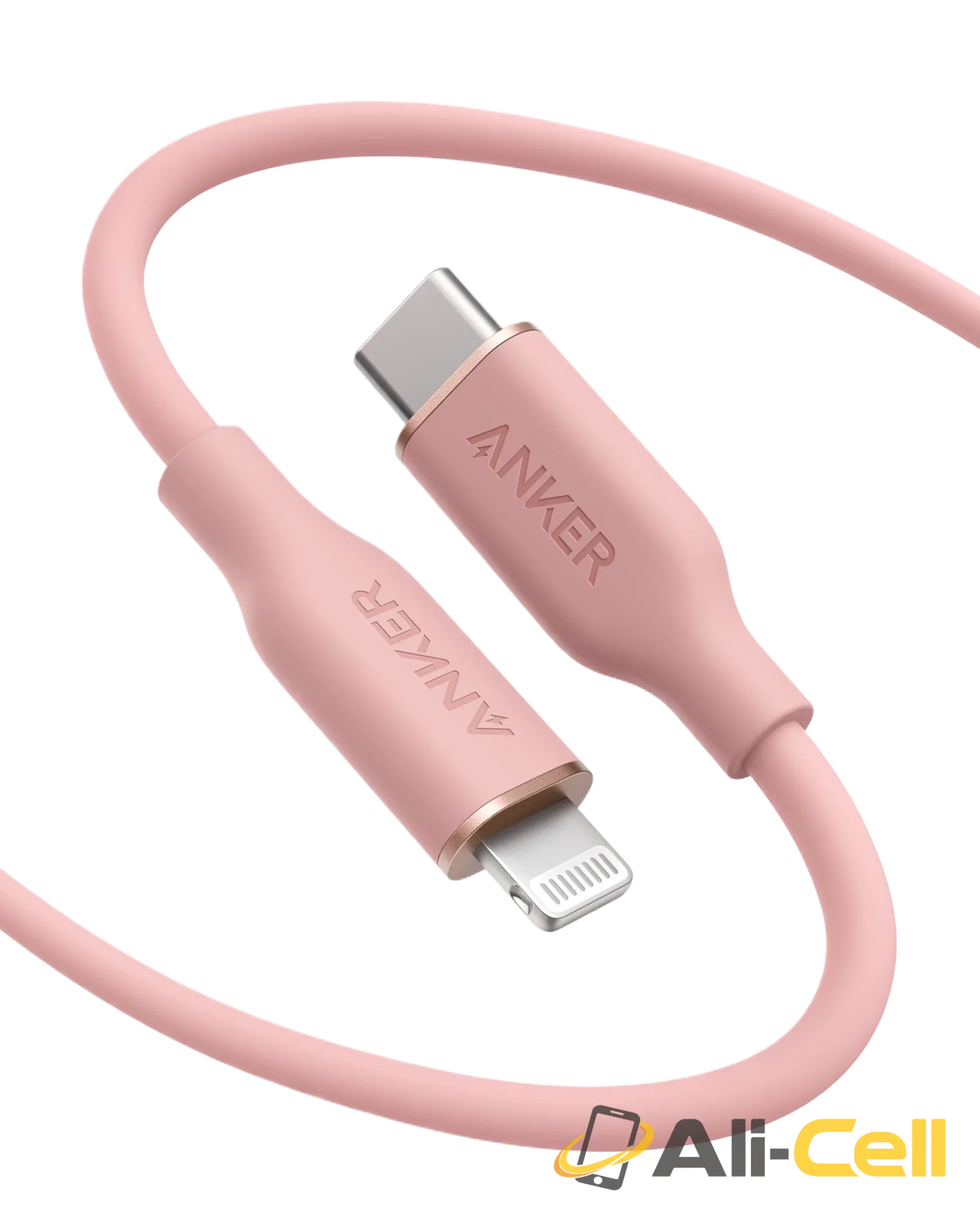 Anker 641 USB-C to Lightning Cable (Flow, 3 ft Silicone) (6ft / Coral Pink)
