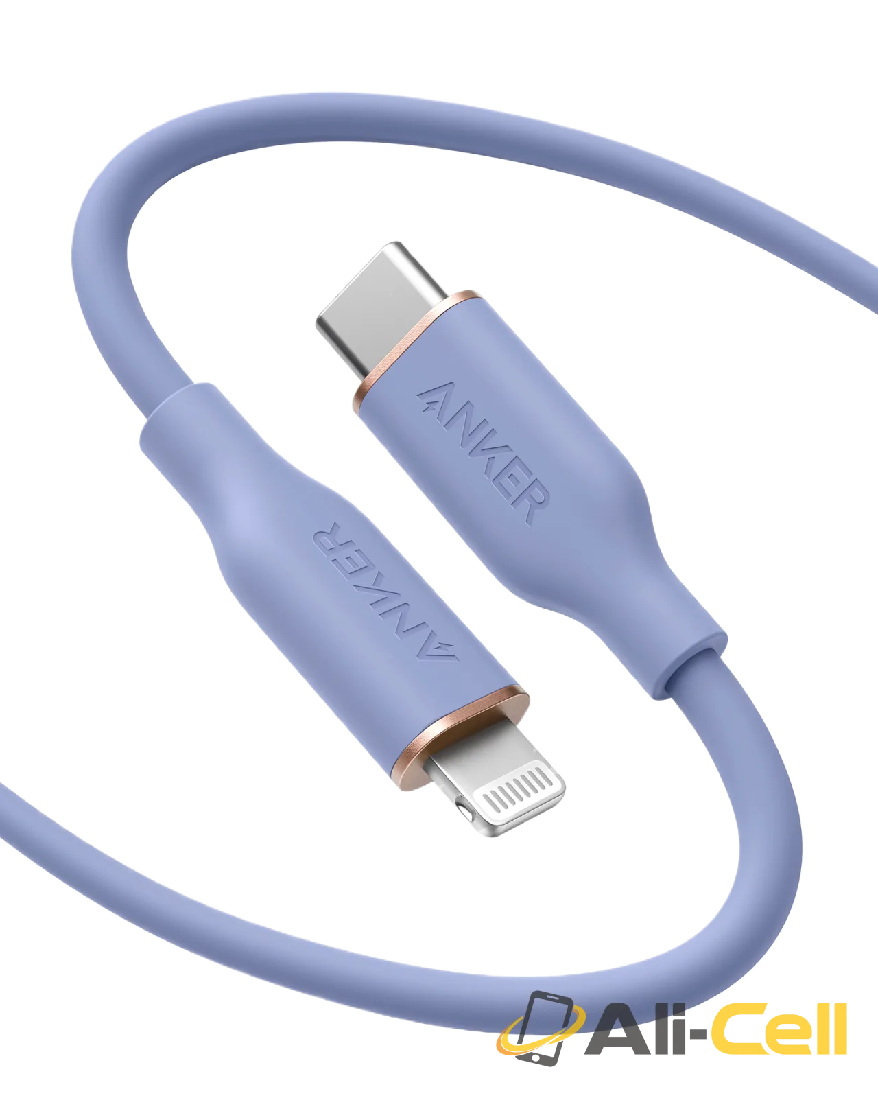 Anker 641 USB-C to Lightning Cable (Flow, 3 ft Silicone) (6ft / Lavender Grey)