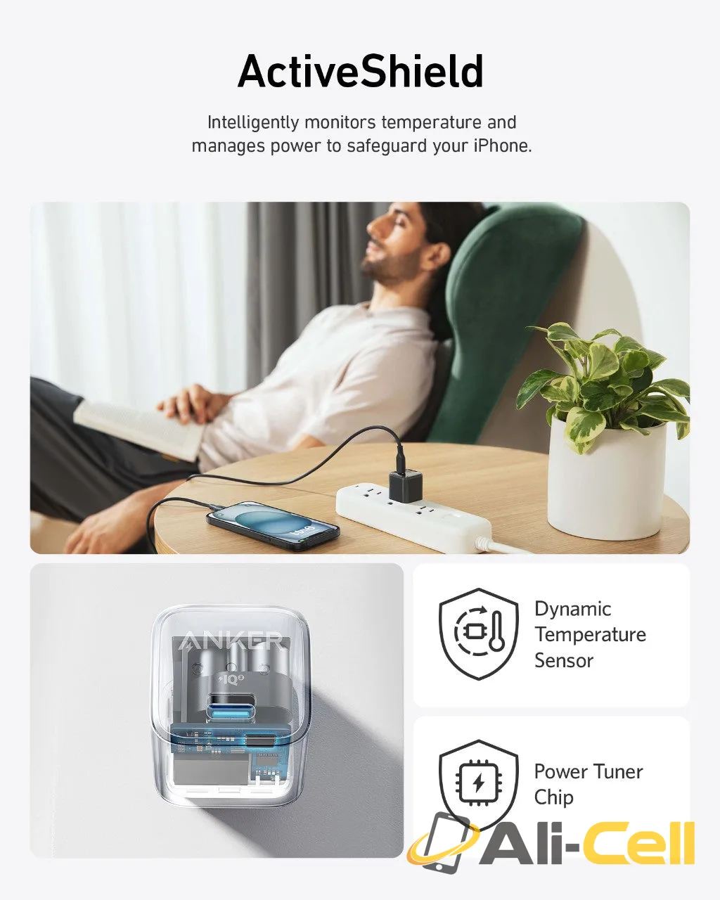 Anker Nano Charger (20W) (Glacier Blue) — 6