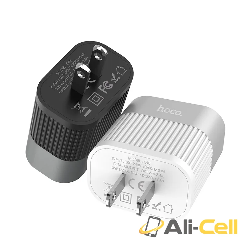 Wall charger “C40 Speedmaster” dual USB port US plug — 5