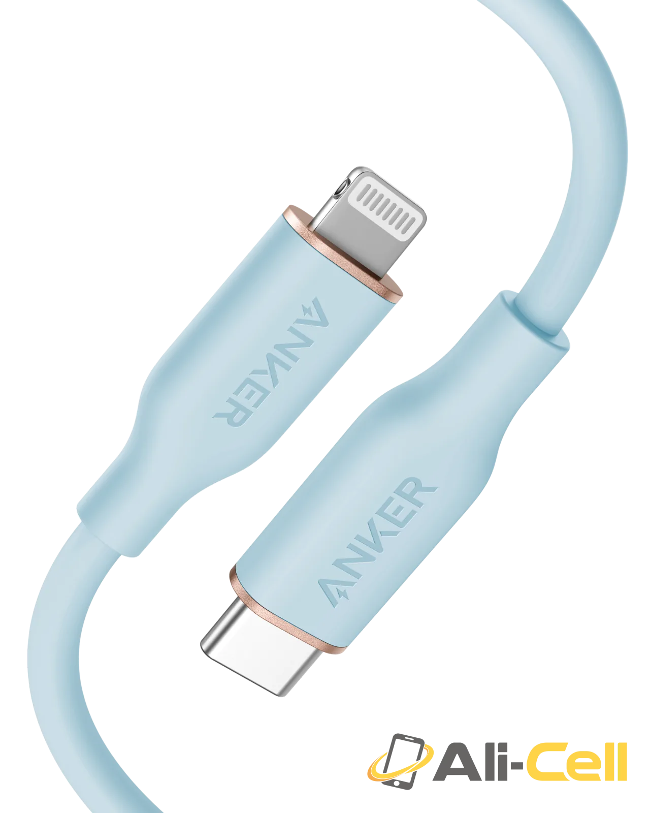 Anker 641 USB-C to Lightning Cable (Flow, Silicone) (3ft / Misty Blue)
