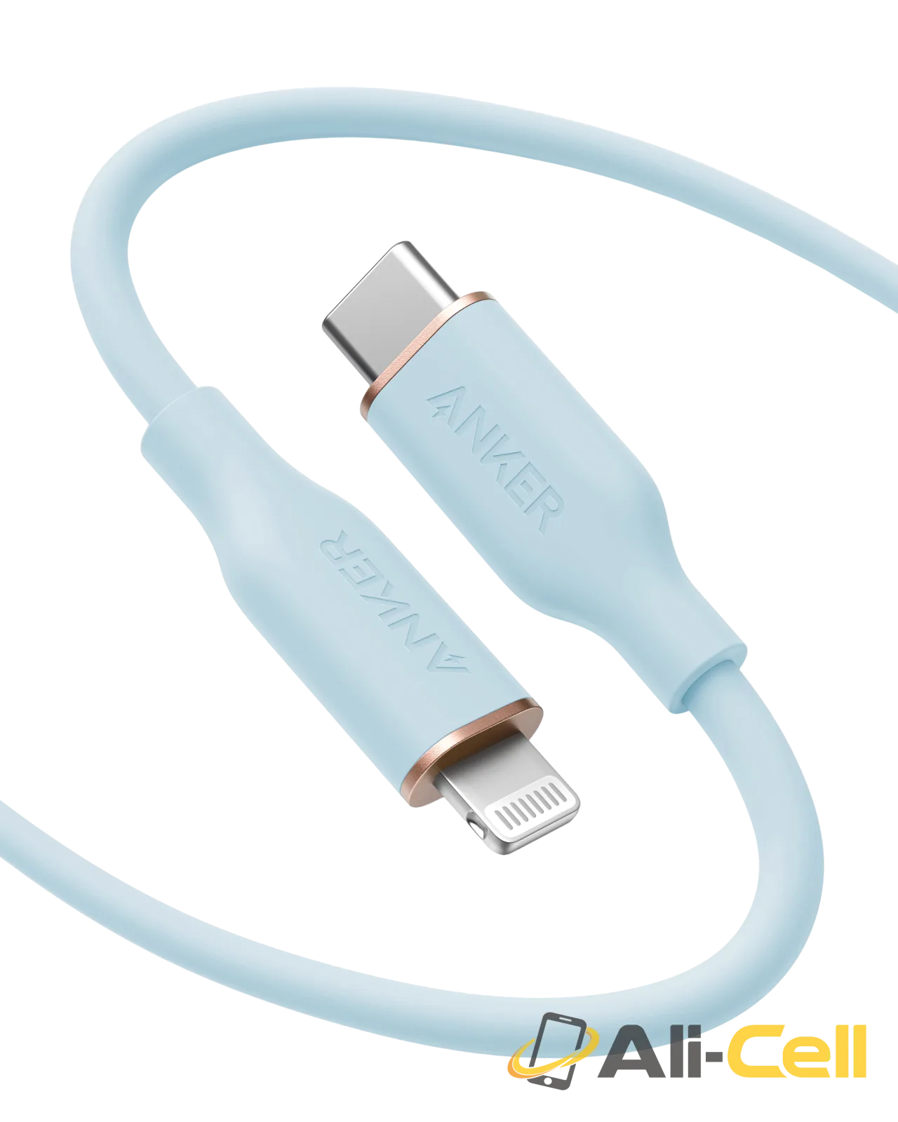 Anker 641 USB-C to Lightning Cable (Flow, Silicone) (6ft / Misty Blue)