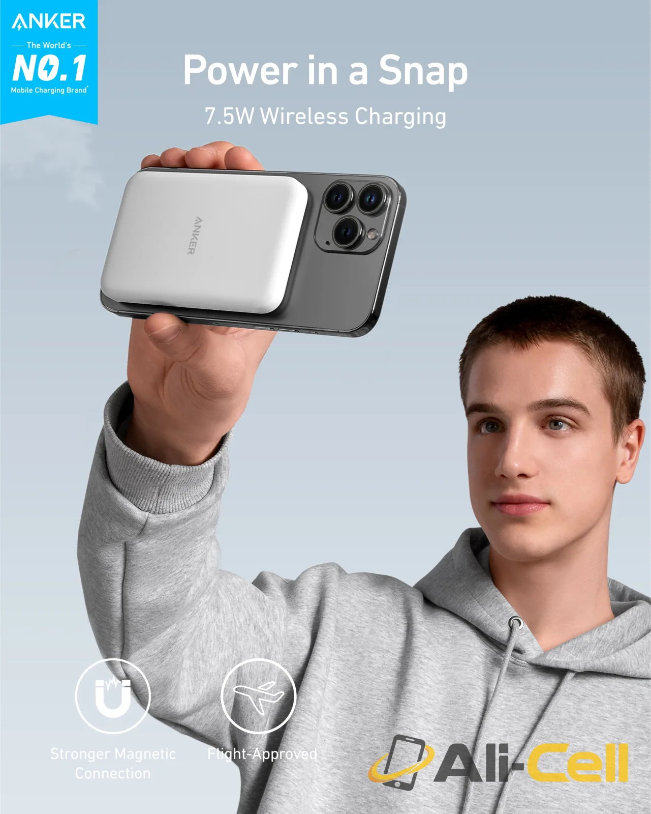 Anker 621 Magnetic Battery (MagGo) (Dolomite White) — 8