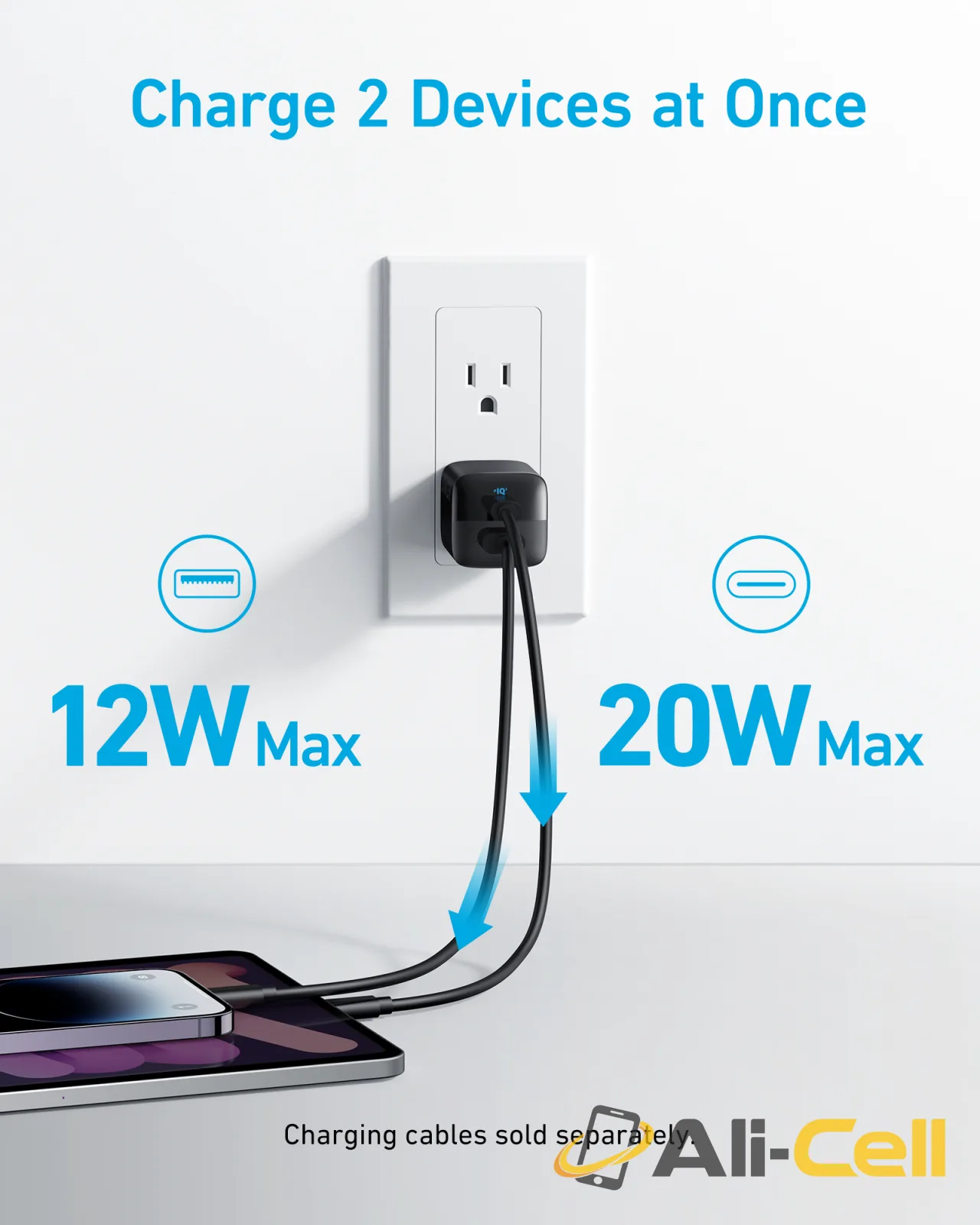 Anker 323 Charger (33W) (White) — 4