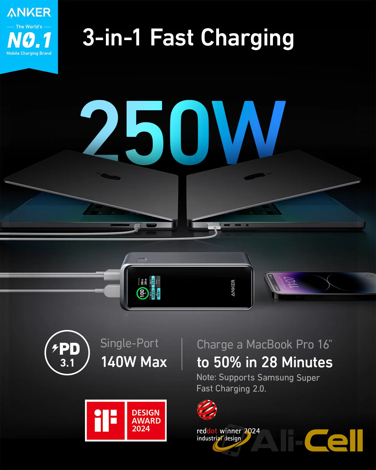 Anker Prime 27,650mAh Power Bank (250W) and 100W Charging Base — 2