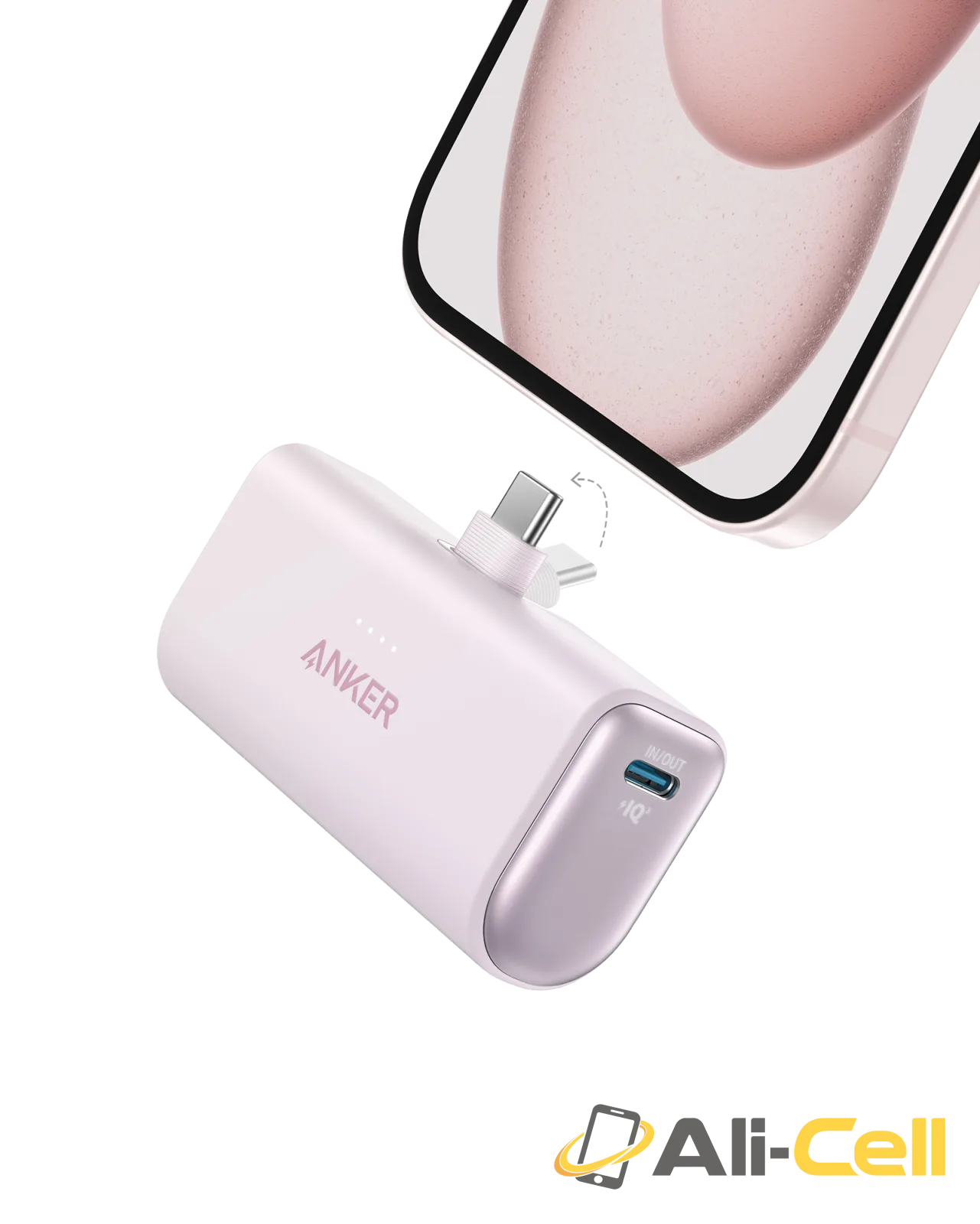 Anker Nano Power Bank (22.5W, Built-In USB-C Connector) (Lotus Pink)