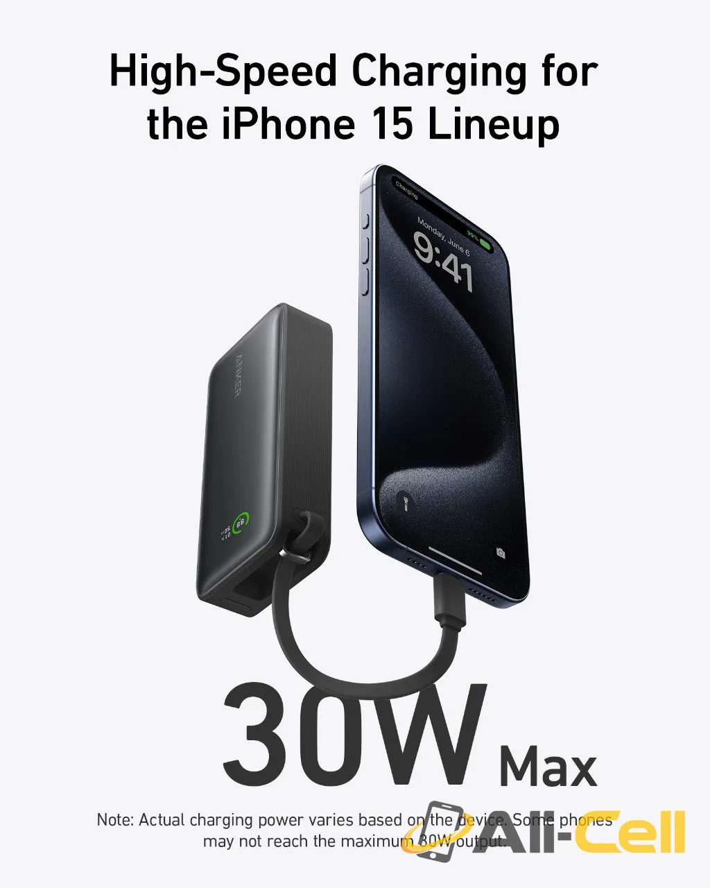 Anker Nano Power Bank (30W, Built-In USB-C Cable) (Natural Green) — 3
