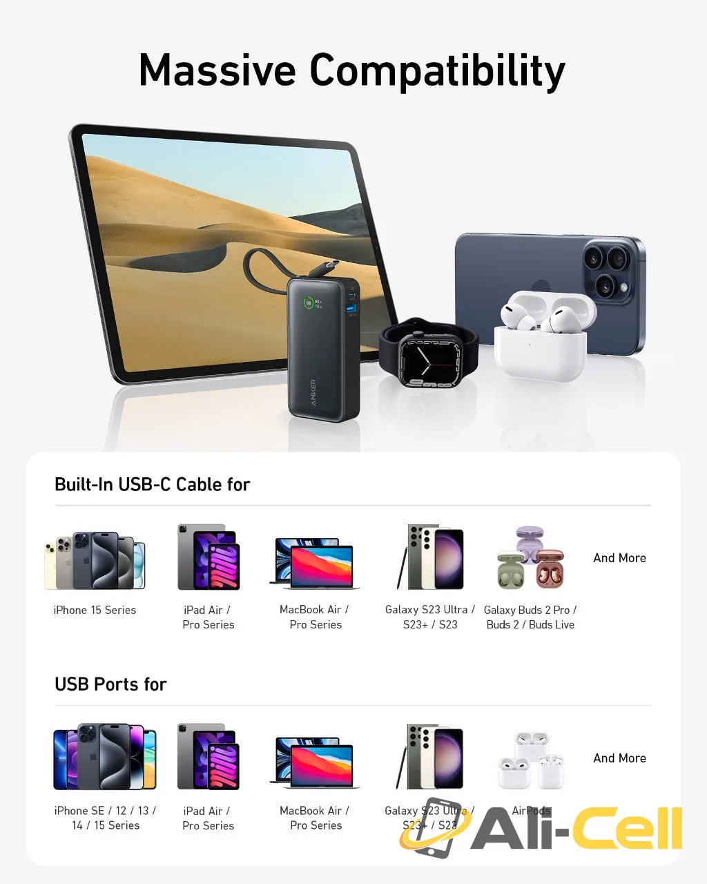Anker Nano Power Bank (30W, Built-In USB-C Cable) (Lilac Purple) — 7