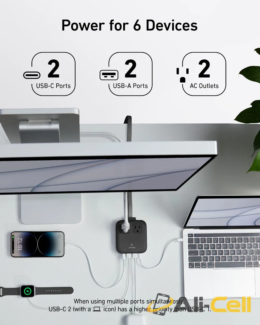 Anker Nano Charging Station (6-in-1, 67W) (Ice Lake Blue) — 5